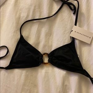 Solid and Striped Black Sadie Bathing Suit Top